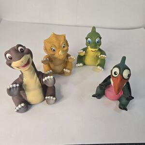 Set of 4 1988 Pizza Hut Land Before Time Hand Puppets Vintage Littlefoot Cera